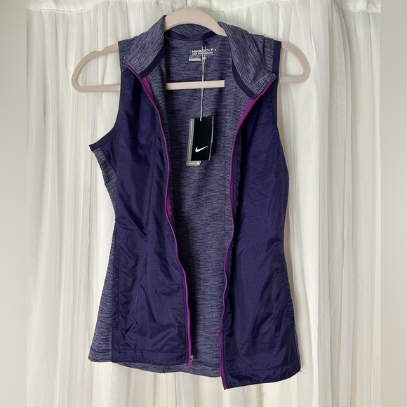 Nike Tops - NWT Nike Golf Purple Dri-FIT Tour Performance Zippered Vest
